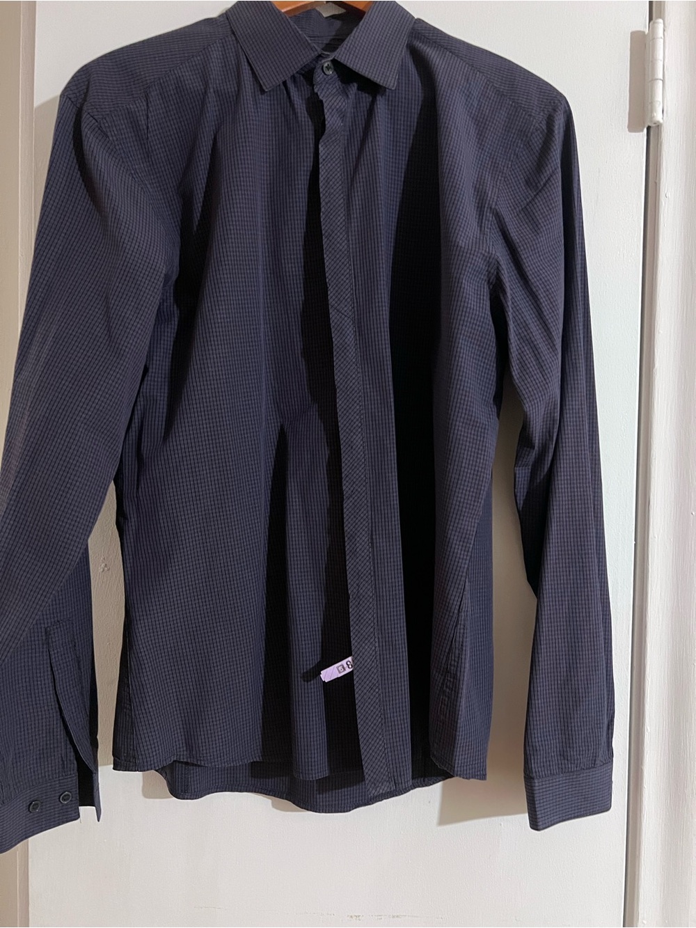 H&M Men's Large Dark Navy Pinstripe Shirt